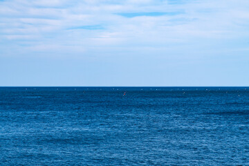 Fototapeta premium tranquil seascape of sea and cloudy sky