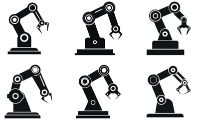 Industrial Robot Arms in a Simple Vector Illustration design