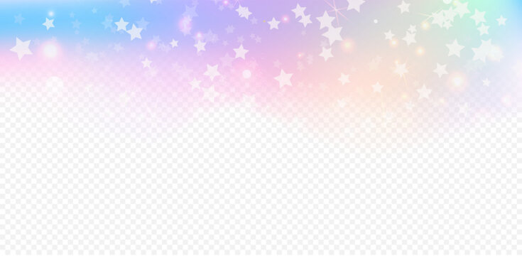 Rainbow princess background, soft pink dawn made in realistic style with clipping mask. Fantasy unicorn sky pearlescent backdrop. Cute unusual holographic wallpaper.