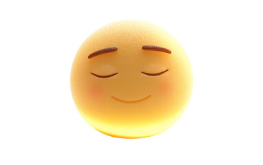 Fototapeta premium A high-quality 3D emoji showcasing a tired expression with droopy eyelids and a relaxed mouth Isolated on transparent background PNG