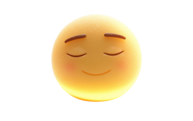 A high-quality 3D emoji showcasing a tired expression with droopy eyelids and a relaxed mouth Isolated on transparent background PNG