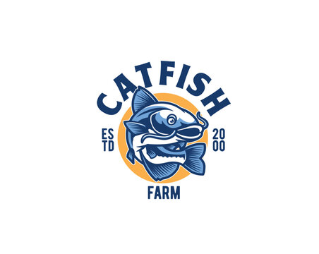 catfish farm mascot logo