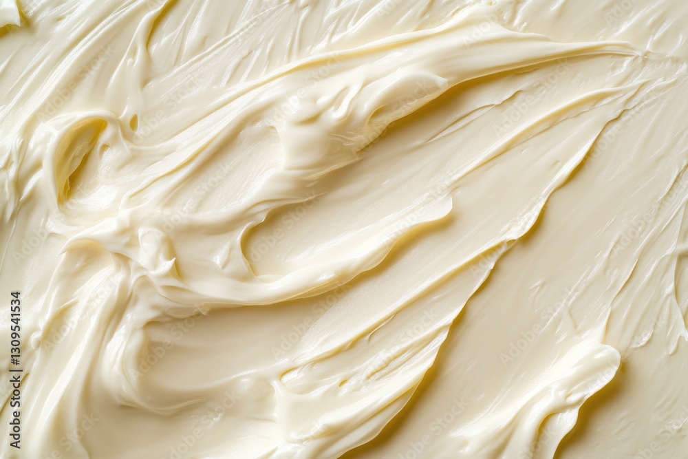 Aufkleber creamy texture of smooth spread on a surface in natural light showcasing its richness and color