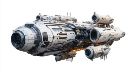 Spaceship station isolated on a white background