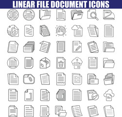 Linear File Document Icons Collection of Document and Folder Symbols