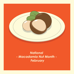 Vector Design National Macadamia Nut Month-February