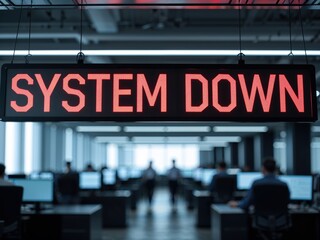 Obraz premium System outage in office