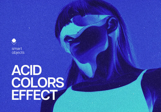  Acid Color Photo Effect Mockup