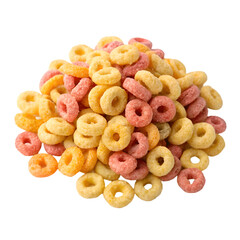Cheerios cereal corns isolated on transparent background