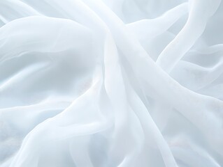 Obraz premium Delicate white sheer fabric with gentle waves and soft lighting