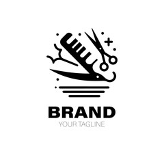 Barber Shop Logo. Barber Shop Logo Design. Barber Shop Logo Brand. Barber Shop Logo Vector Design Isolated on White Background