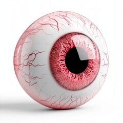 Close-up representation of a red eye highlighting the intensity and emotion in the human gaze with detailed iris
