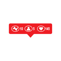 View popular icon notification symbol instagram. Button for social media