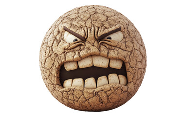 A high-quality 3D emoji showcasing a tight-lipped grimace conveying awkwardness and unease Isolated on transparent background PNG