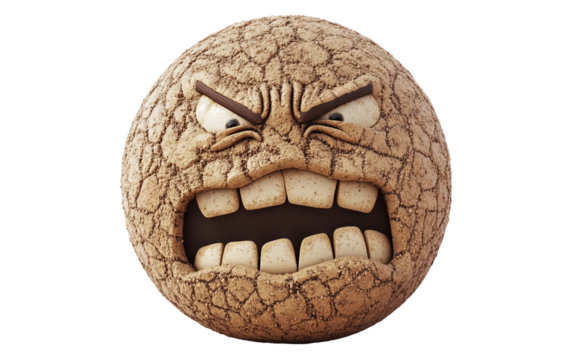 A high-quality 3D emoji showcasing a tight-lipped grimace conveying awkwardness and unease Isolated on transparent background PNG