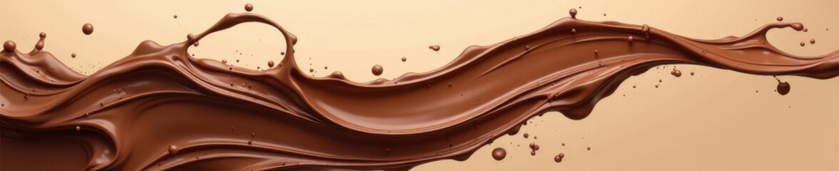 Hazelnut chocolate splash, rich brown swirls, isolated , splash art, chocolate swirl, high-resolution