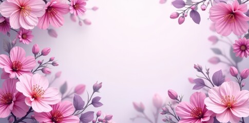 Lilac and pink floral wedding invitation design, elegant blooms , spring, lilac, frame