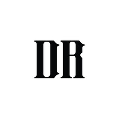 DR monogram logo design letter text name symbol monochrome logotype alphabet character simple logo