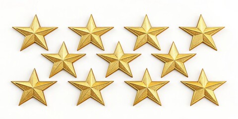 Obraz premium Eleven Golden Stars on White, achievement ,award