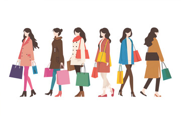 Obraz premium flat design of modern character of woman shopping