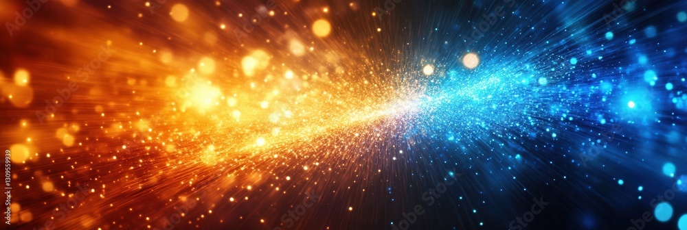 Poster colors clash as vibrant sparks of light emerge from the darkness in a dynamic display of energy and 