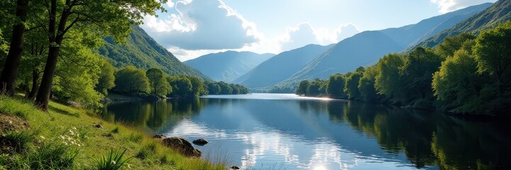 Sparkling Derwentwater, Keswick town basks in summer sun , travel, hot