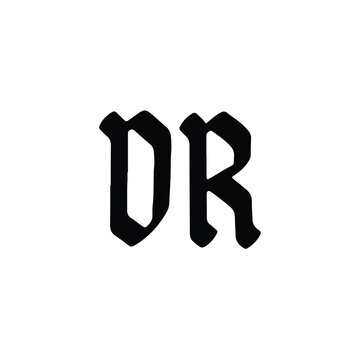 DR monogram logo design letter text name symbol monochrome logotype alphabet character simple logo