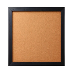 Fototapeta premium Rectangular Cork Bulletin Board with Black Wooden Frame on Transparent Background