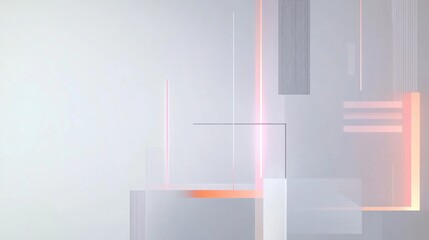 futuristic abstract geometric shapes with subtle gradient form sleek cyber backdrop offering ample copy space for design