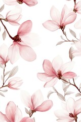 Elegant magnolia flowers create a fresh ambiance against a simple white background