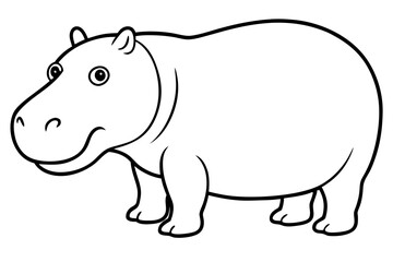 Elegant Hippo Outline