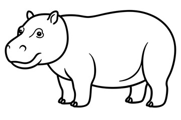 Elegant Hippo Outline