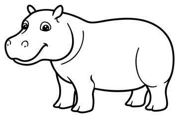 Elegant Hippo Outline