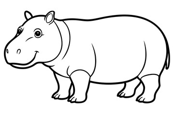 Elegant Hippo Outline