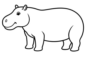 Elegant Hippo Outline