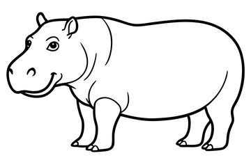 Elegant Hippo Outline