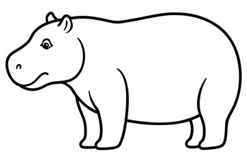 Elegant Hippo Outline