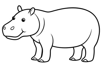 Elegant Hippo Outline