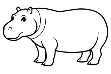 Elegant Hippo Outline