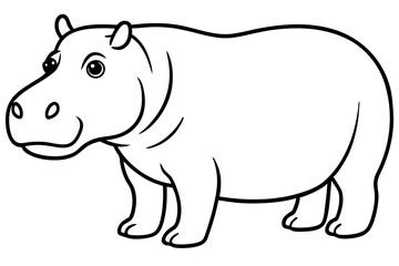 Elegant Hippo Outline