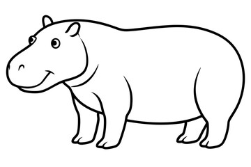 Elegant Hippo Outline