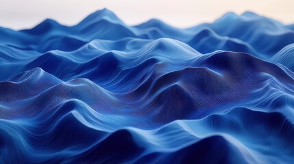 Obraz premium Abstract Blue Mountain Waves