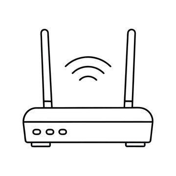 black wifi router with antennas clip art preview