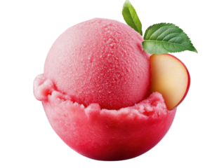 Apple Sorbet isolated on transparent png background.