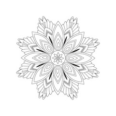 Mesmerizing Sacred Geometry Mandala with Floral and Geometric Motifs in Black and White