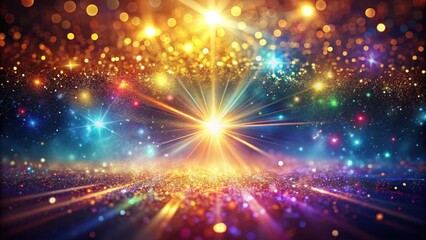 Obraz premium Glittering celestial essence flows through a vibrant abstract background