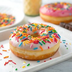 Donut with rainbow sprinkles