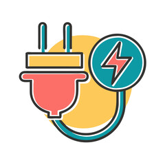 Obraz premium Electric plug icon, power and connection symbol