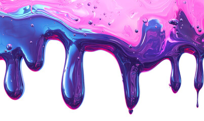 Naklejka premium Colorful Neon Liquid Dripping Paint Effect Isolate on Transparent Background, cutout, png