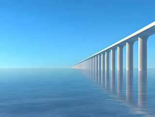 Ocean Bridge 3D Render Illustration